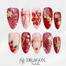 Poinsettia &amp; Snowflake Press-On Nails, Red Glitter Holiday Nail Set with 3D Flowers, Pearls &amp; Gold Charms — Luxury Christmas Nail Art