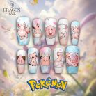 Pokémon Clefairy &amp; Jigglypuff Nails – Pastel Pink Press-On Nail Set, Cute Kawaii Anime Nail Art | Dragonnail