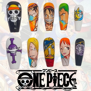 One Piece Nails – Straw Hat Crew Press-On Nail Set, Classic Manga Anime Design | Dragonnail