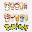 Pokémon Christmas Nails – Pikachu, Eevee &amp; Gengar Press-On Nail Set, Festive Holiday Anime Design | Dragonnail