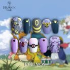 Pokémon Espeon &amp; Umbreon Nails – Purple &amp; Black Gem Press-On Nail Set, Elegant Anime Design | Dragonnail