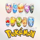 Pokémon Baby Nails – Eevee, Vulpix &amp; Squirtle Press-On Nail Set, Cute Pastel Anime Design | Dragonnail