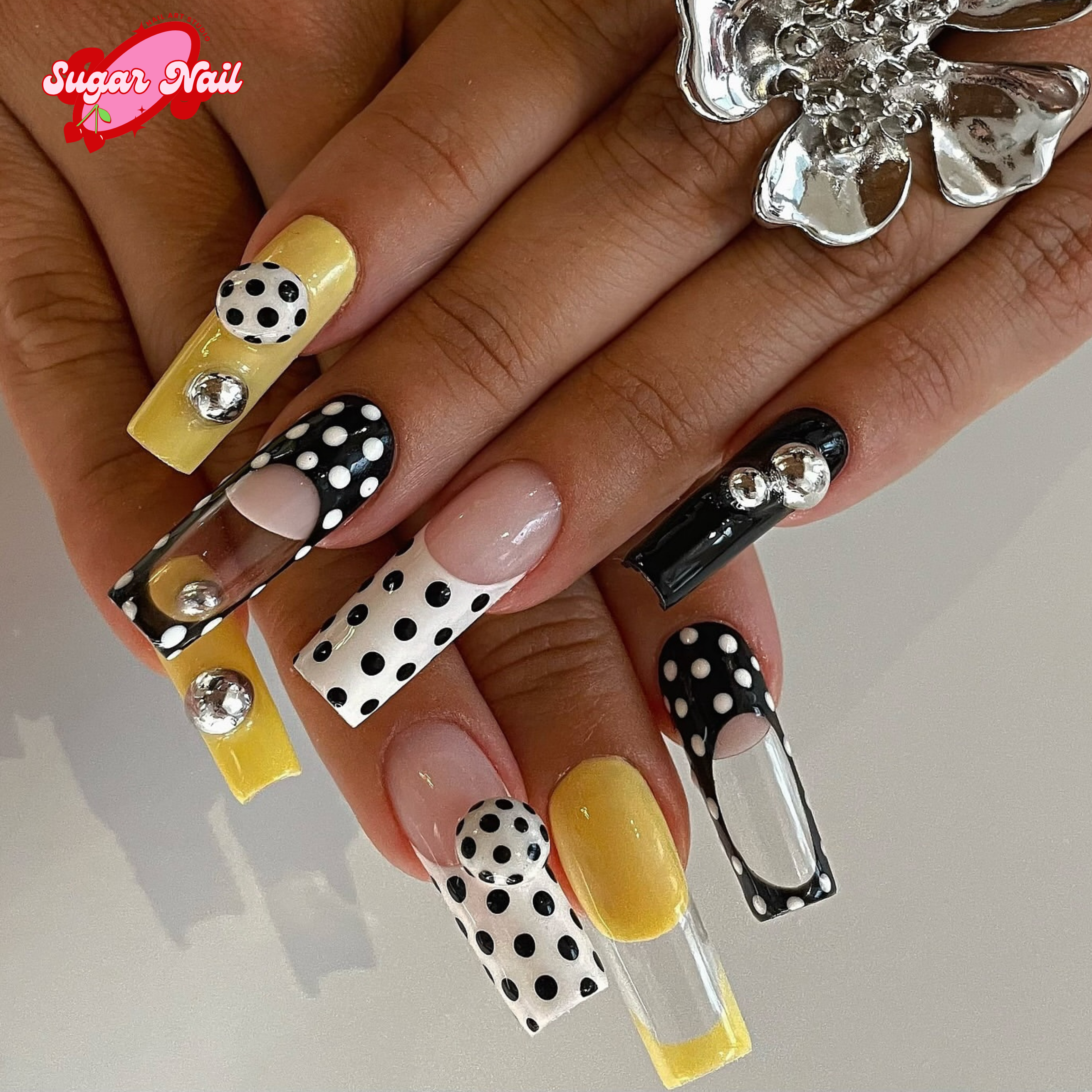 Black Yellow Polka Dot