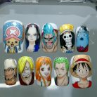 One Piece Nails – Straw Hat Crew Press-On Nail Set, Luffy &amp; Zoro Anime Design | Dragonnail