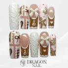 Gingerbread Sweater Nails, Cute Winter Nail Art, 3D Bow &amp; Cookie Design, Cozy Christmas Press On Nails for Holiday Season