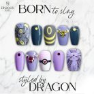 Pokémon Espeon &amp; Umbreon Nails – Purple &amp; Black Gem Press-On Nail Set, Elegant Anime Design | Dragonnail