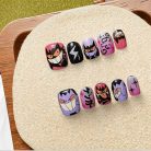 Pokémon Gengar Nails – Purple &amp; Black Press-On Nail Set, Spooky Cute Ghost Anime Design | Dragonnail