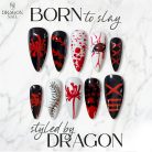 Tokyo Ghoul Nails – Kaneki Horror Press-On Nail Set, Red &amp; Black Gothic Anime Design | Dragonnail