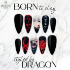 Tokyo Ghoul Nails – Kaneki Ken Press-On Nail Set, Black &amp; Red Horror Anime Design | Dragonnail