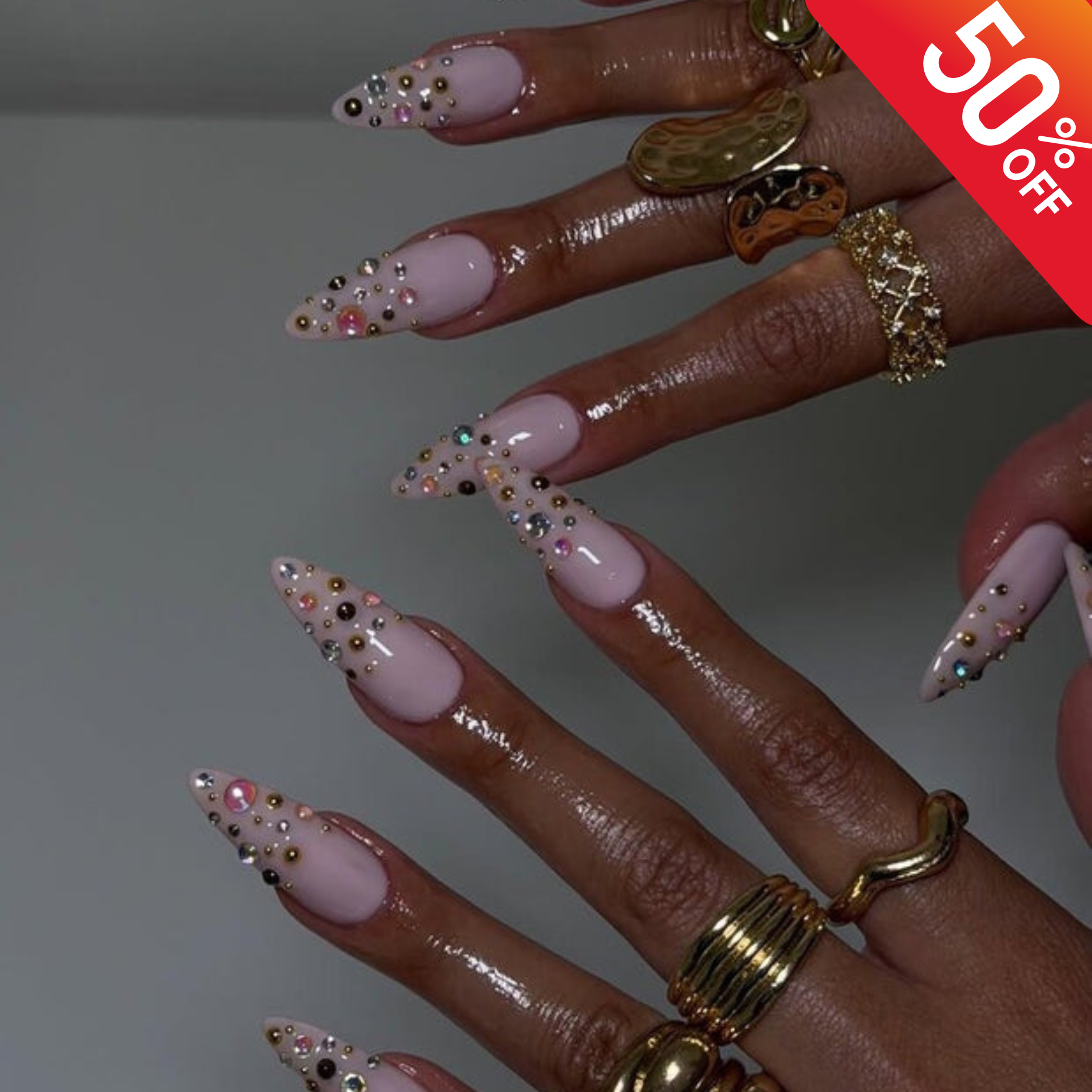 Valentines Pink Press On Nails | Handmade Girly Nail Set | Soft & Elegant Design | Minimalist Pearl Edge Nail Art | Luxury Nails