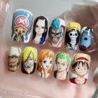 One Piece Nails – Straw Hat Crew Press-On Nail Set, Luffy &amp; Zoro Anime Design | Dragonnail