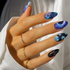 Gojo Satoru Nails – JJK Infinite Void Press-On Set, Cosmic Blue Six Eyes Anime Design | Dragonnail