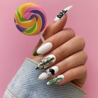 One Piece Nails – Roronoa Zoro Sword Press-On Nail Set, Green Samurai Anime Design | Dragonnail