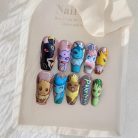 Pokémon Eeveelution Nails – Eevee, Vaporeon &amp; Jolteon Press-On Nail Set, Colorful Anime Design | Dragonnail