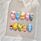 Pokémon Baby Nails – Eevee, Vulpix &amp; Squirtle Press-On Nail Set, Cute Pastel Anime Design | Dragonnail