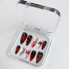 Tokyo Ghoul Nails – Kaneki Ken Press-On Nail Set, Black &amp; Red Horror Anime Design | Dragonnail