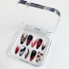 Tokyo Ghoul Nails – Kaneki Ken Red &amp; Black Press-On Nail Set, Horror Gothic Anime Design | Dragonnail