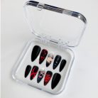 Tokyo Ghoul Nails – Kaneki Ken Press-On Nail Set, Black &amp; Red Horror Anime Design | Dragonnail