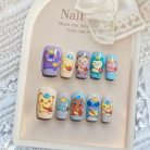 Pokémon Builder Nails – Pikachu, Snorlax &amp; Charmander Press-On Nail Set, Cute Construction Theme | Dragonnail
