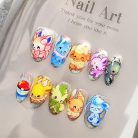 Pokémon Baby Nails – Eevee, Vulpix &amp; Squirtle Press-On Nail Set, Cute Pastel Anime Design | Dragonnail