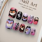 Pokémon Gengar Nails – Purple &amp; Black Press-On Nail Set, Spooky Cute Ghost Anime Design | Dragonnail
