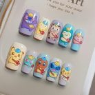 Pokémon Builder Nails – Pikachu, Snorlax &amp; Charmander Press-On Nail Set, Cute Construction Theme | Dragonnail