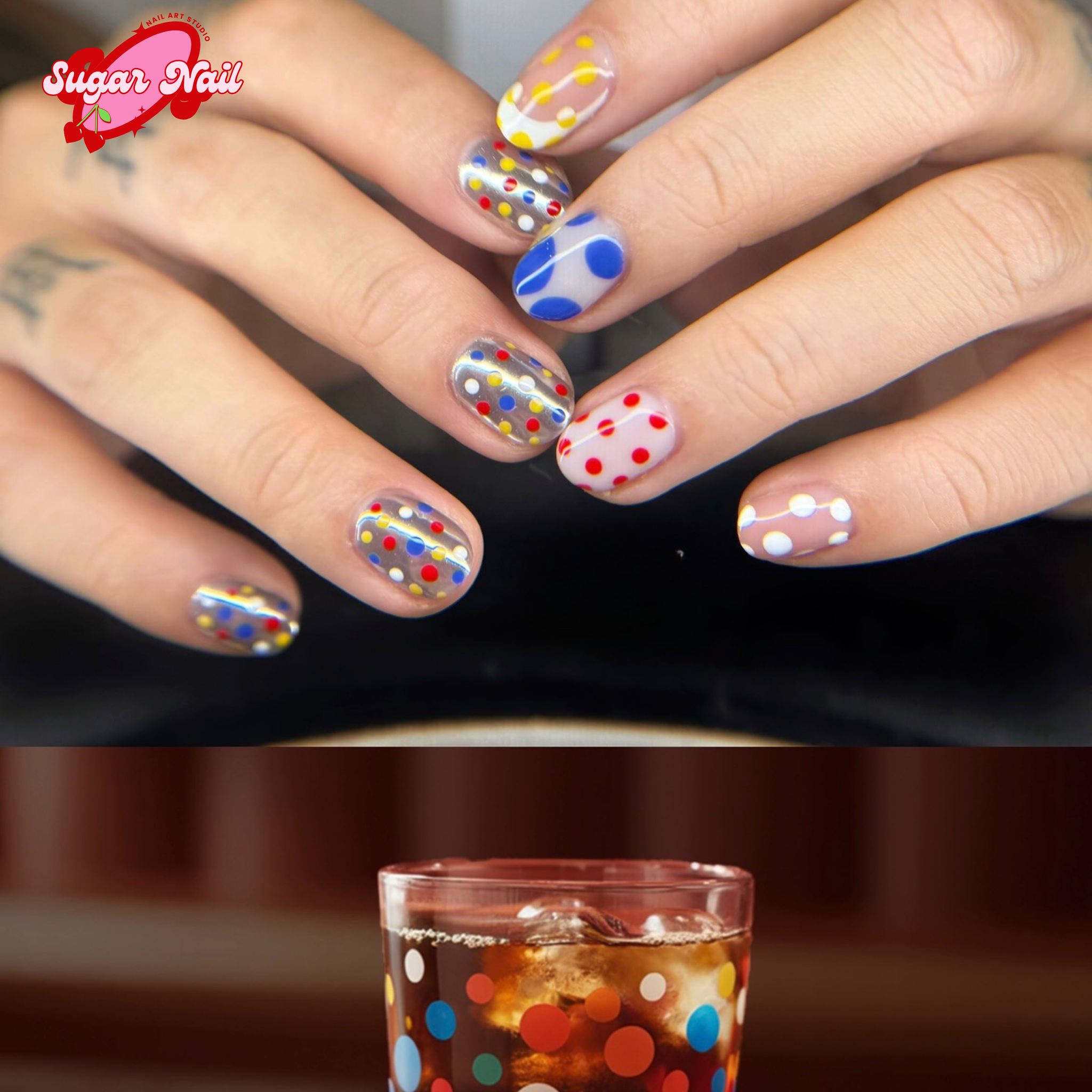 Color Sweet Polka Nails