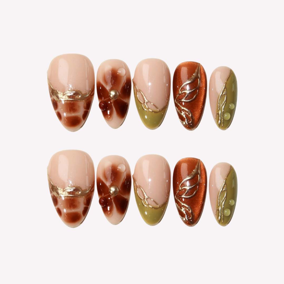 Trendy Y2K Back To School Press On Nails Collection - Medium Almond
