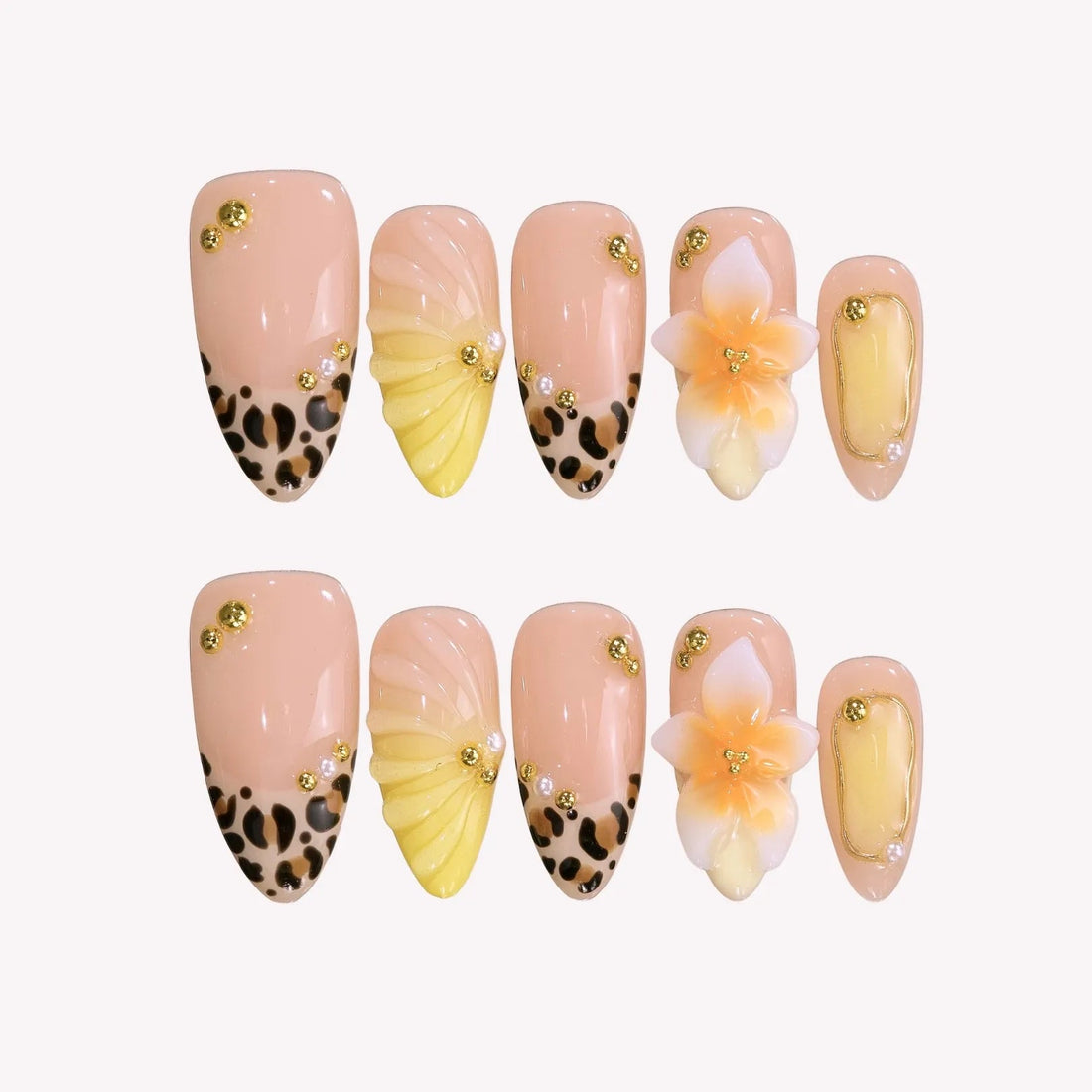 Elegant 3D Floral Press On Nails Collection