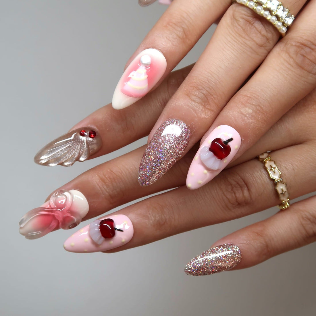 Gojo Satoru Nails – JJK Infinite Void Press-On Set, Cosmic Blue Six Eyes Anime Design