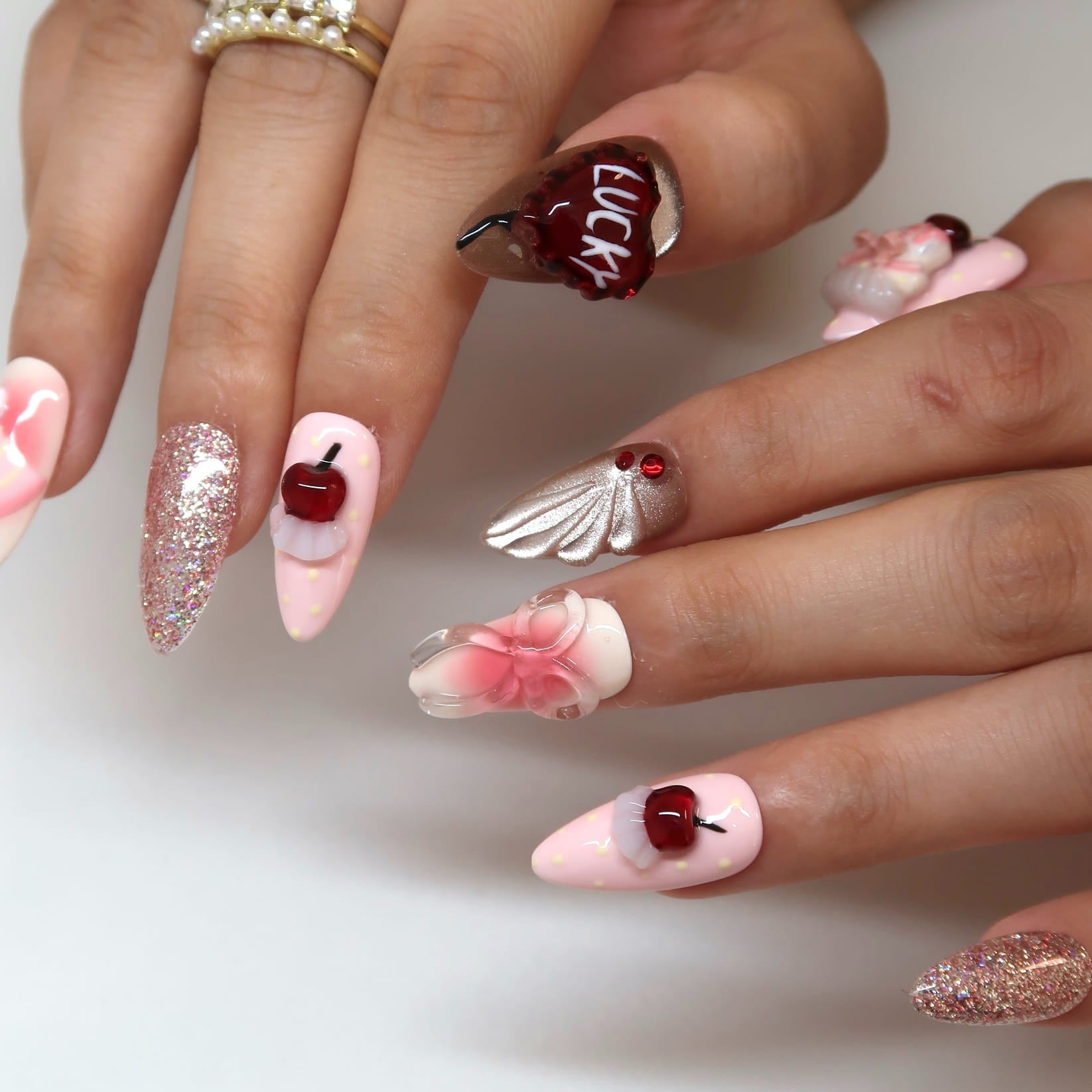 Gojo Satoru Nails – JJK Infinite Void Press-On Set, Cosmic Blue Six Eyes Anime Design