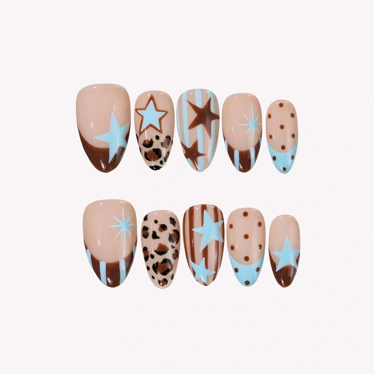 Trendy Y2K Back To School Press On Nails Collection - Medium Almond
