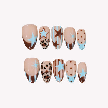 Trendy Y2K Back To School Press On Nails Collection - Medium Almond