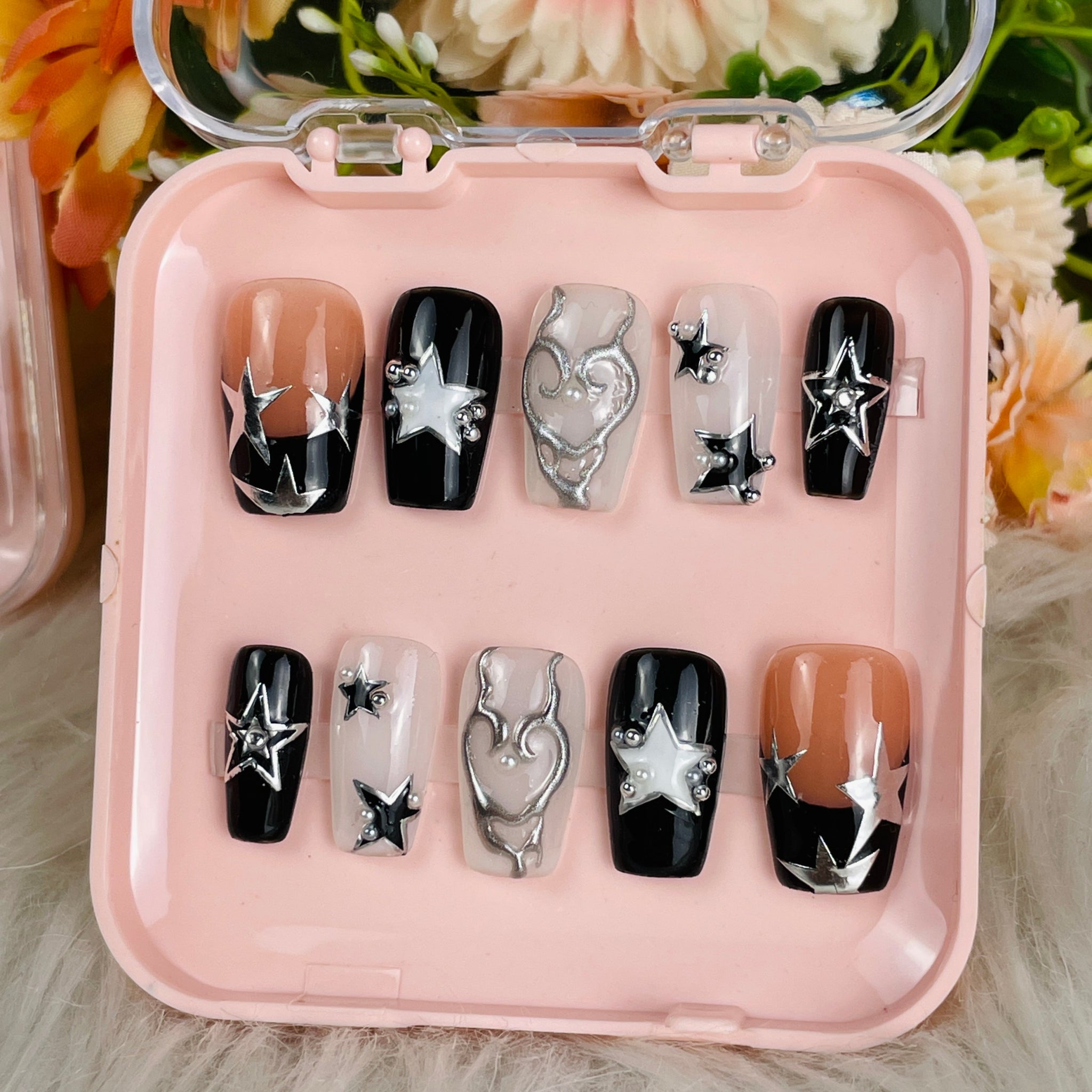 Midnight Stars – Set in Black, Silver &amp; Nude