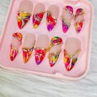 Molten Bloom – Marble Swirls &amp; Gold Accents