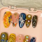 Galactic Whirl Cosmic Gems &amp; Spiral Art