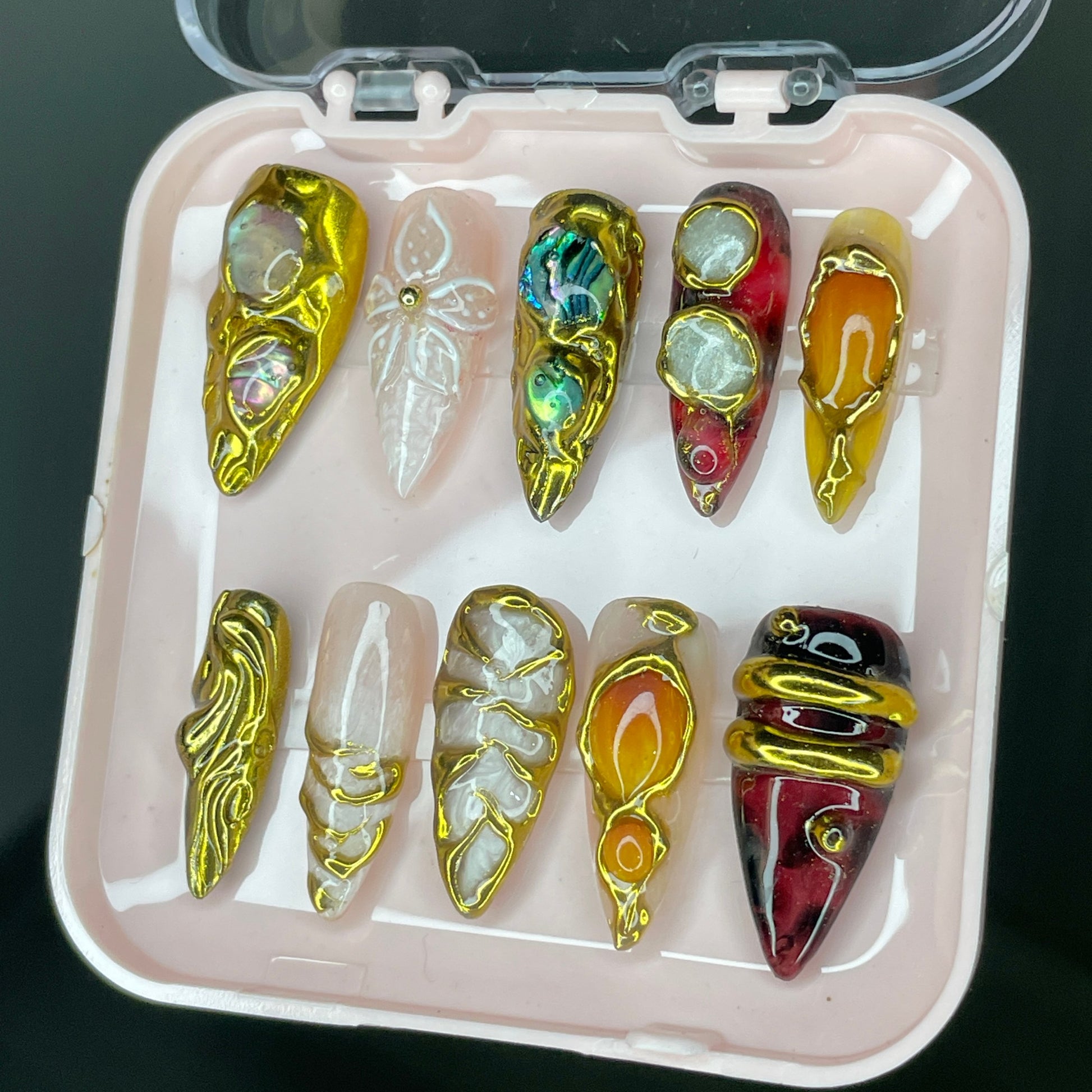 Galaxy Crystal Dimensional Gems Molten Gold Design