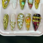 Galaxy Crystal Dimensional Gems Molten Gold Design