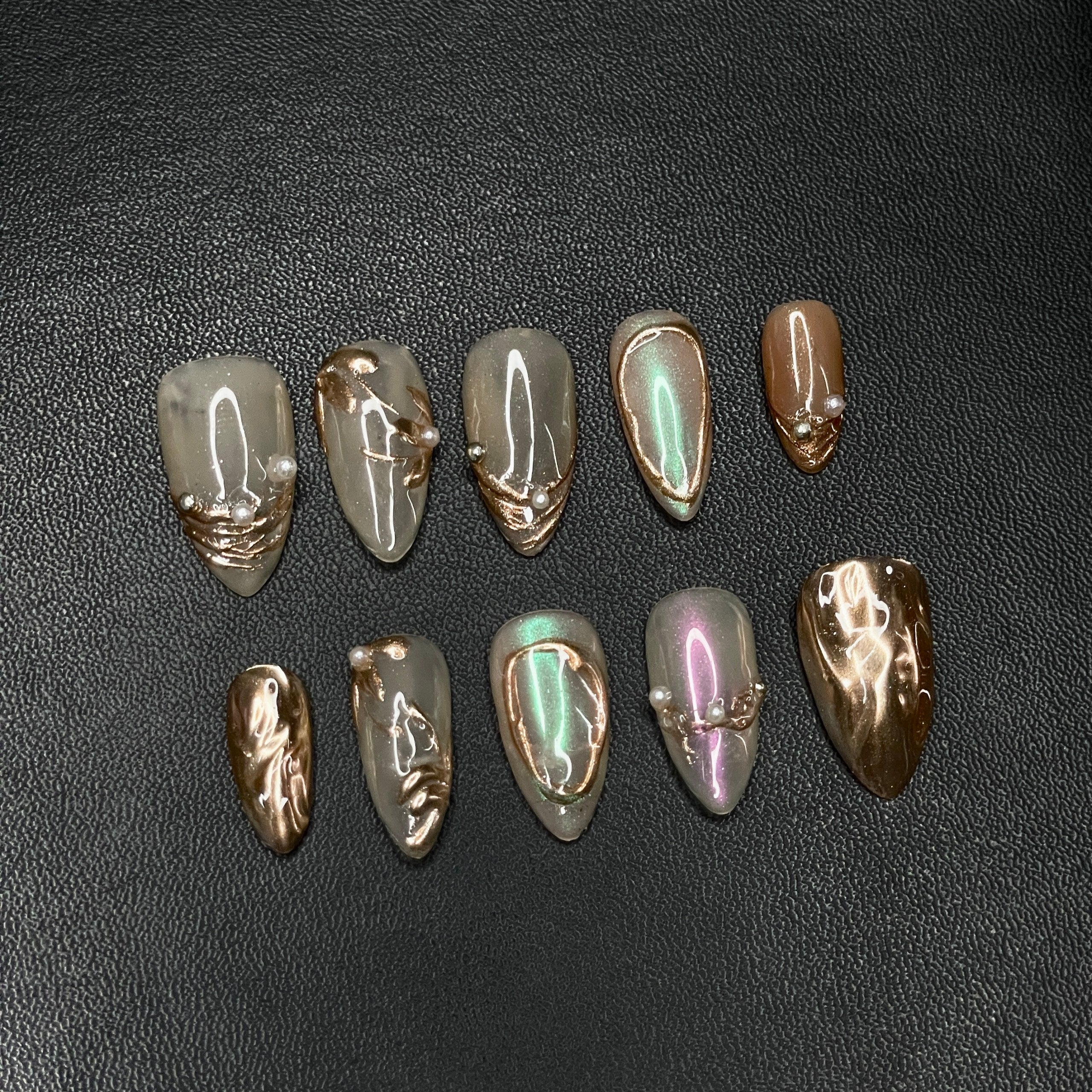 Mocha Glaze  Rose Gold Details and Iridescent Glow