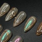 Mocha Glaze  Rose Gold Details and Iridescent Glow