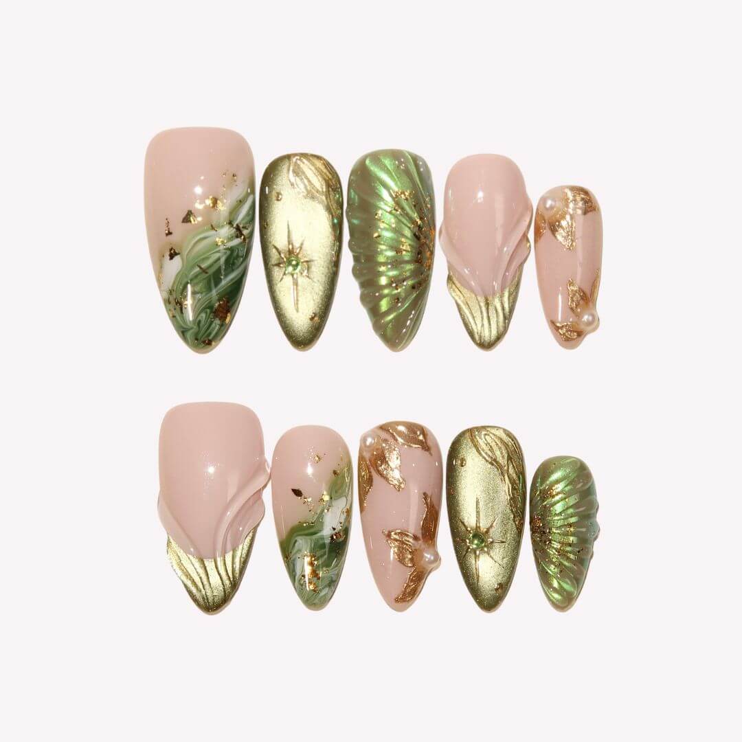Elegant 3D Floral Press On Nails Collection