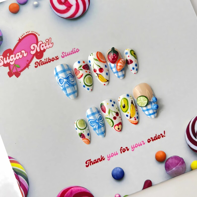 Fruit Picnic Fresh Fruit - Gingham Details