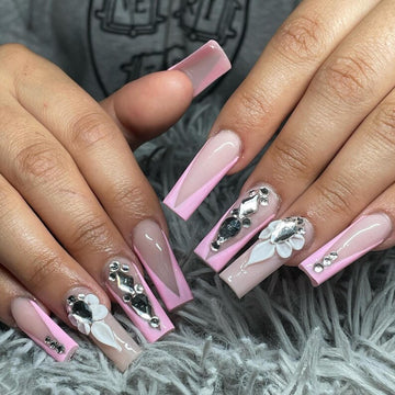 Winter Gift Ribbon Press On Nails | Icy Christmas Nail Art | 3D Wreath Holiday Nails | Elegant Winter Press Ons