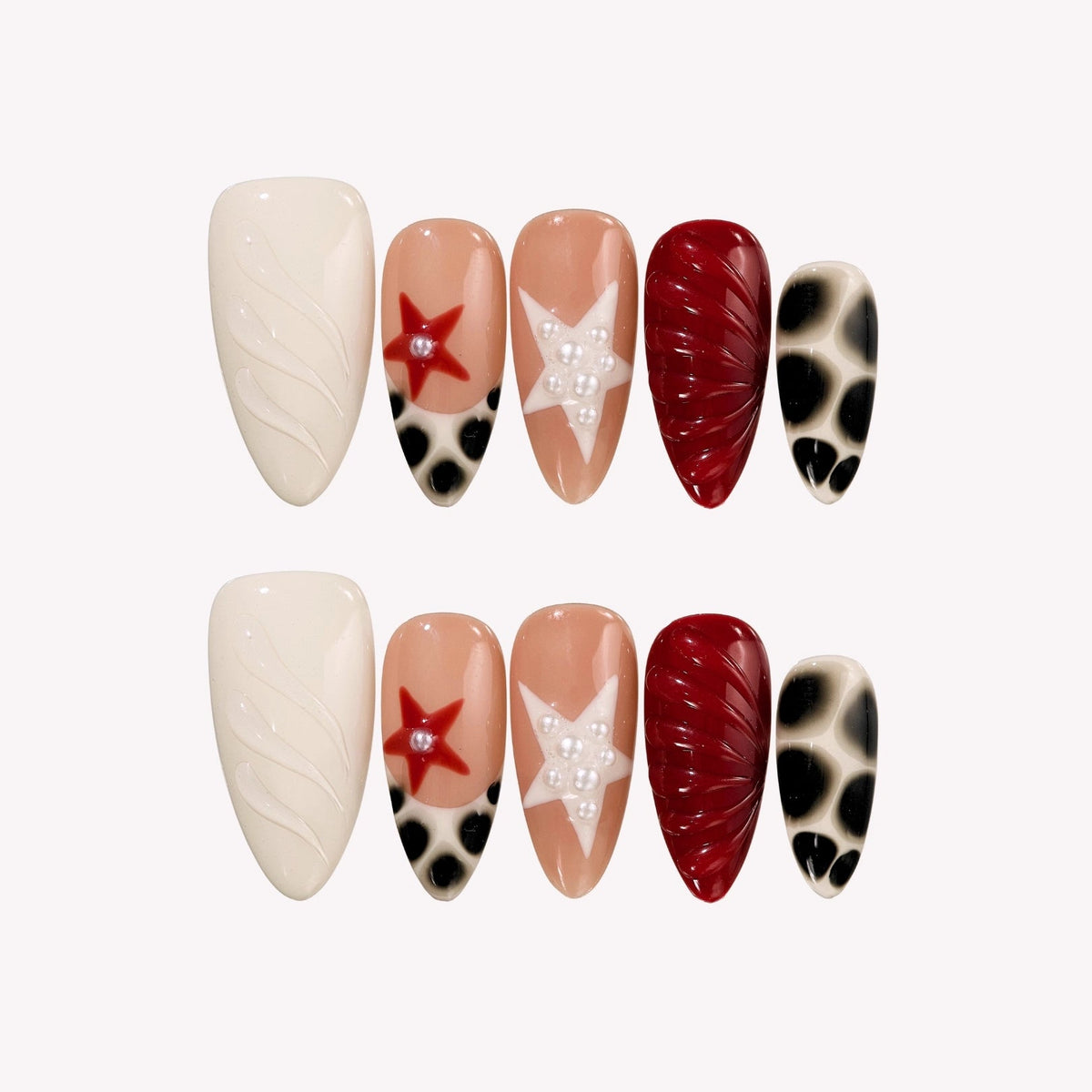 Trendy Y2K Back To School Press On Nails Collection - Medium Almond