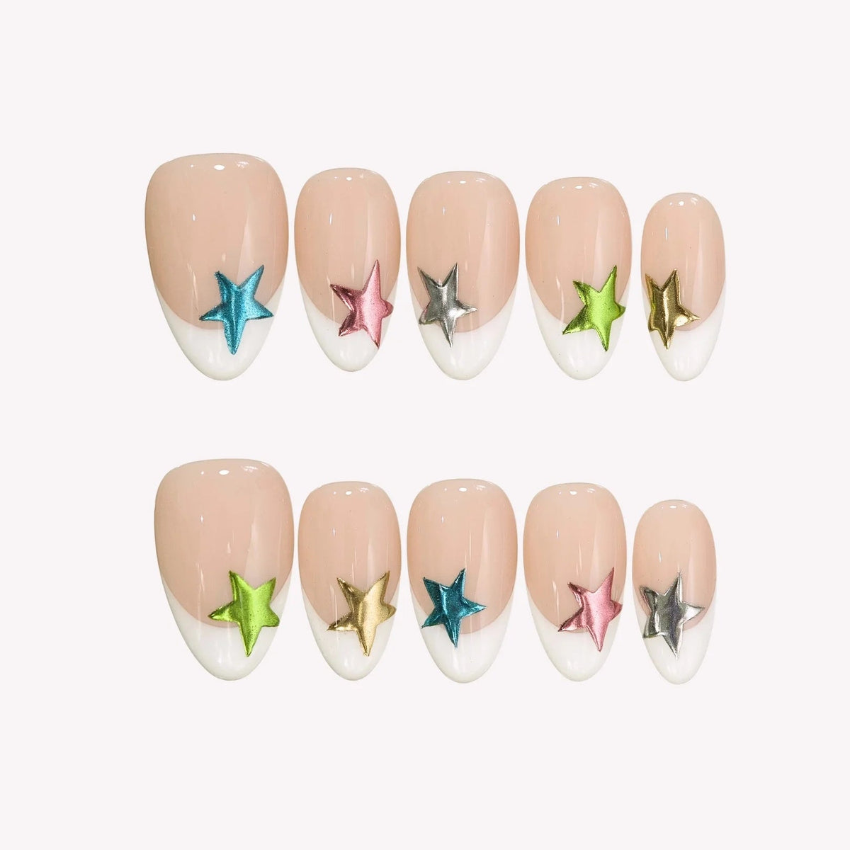 Trendy Y2K Back To School Press On Nails Collection - Medium Almond