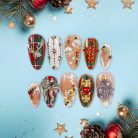 Luxury Christmas Nails, 3D Reindeer, Gingerbread &amp; Tree Nail Art, Elegant Holiday Nail Design