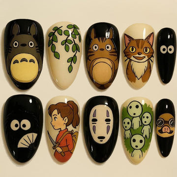 Cutie Studio Ghibli Press On Nails Tororo Nails Cartoon Inspired Nails Spirited Away Nails Hayao Miyazaki 3d Nail Art Dragonnail
