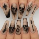Halloween Nail Art Haunted Ghost Nails Skull Press On Nails Spooky 3d Nails Art Gothic Nails Handmade Reusable Fake Fingernails Dragonnail