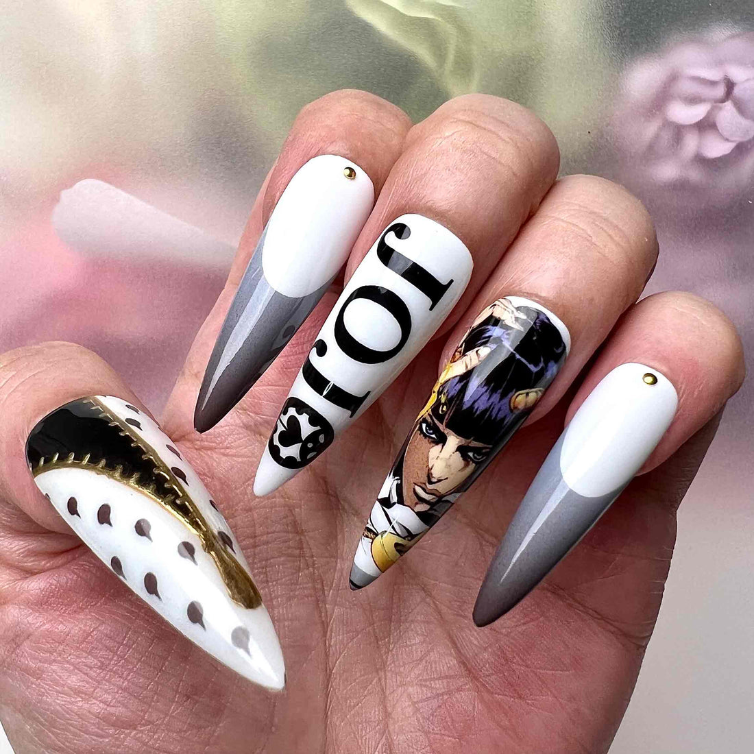 JoJo's Bizarre Adventure Nails – Bruno Bucciarati Press-On Set, Golden Wind Zipper Anime Design | Dragonnail