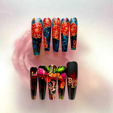 The Book of Life Nails – Día De Los Muertos Press-On Nail Set, Marigold Spirit Edition | Dragonnail